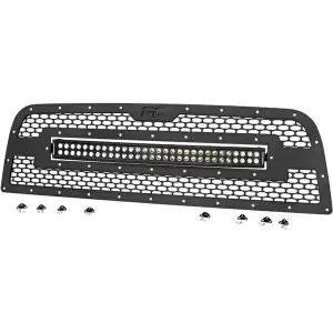 Rough Country Mesh Grille w/ 30in Dual Row LED (Black) | 70152