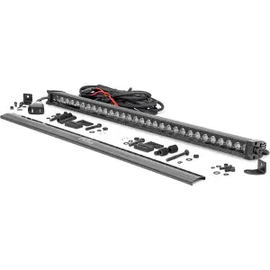Rough Country 30in Single Row Cree LED Light Bar (Black w/ Cool White DRL) | 70730BLDRL
