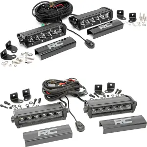 Rough Country 12in Cree Dual Row LED Light Bar (Black or Chrome) Pair | 70706, 70706BL 