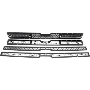 Rough Country Mesh Grille & 12in Single Row LED Pair (Black) | 70155 