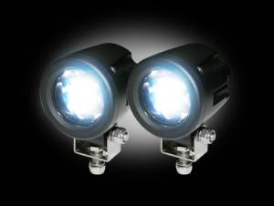Recon Clear Lens High Power LED Lights Black/Chrome Housing 10-Watt 3000 Lumen | 264505CL | Complete Kit Universal Fit 
