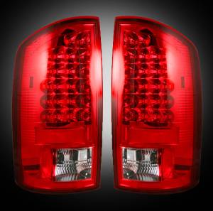 Recon Dodge LED Tail Lights Red Lens | 264171RD | 2002-2006 Dodge Ram 1500 & 2003-2006 Ram 2500/3500