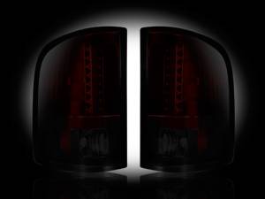 Recon GMC LED Tail Lights Dark Red w/ Smoked Lens | 264189RBK | 2007-2013 Sierra 1500/2500/3500 *Single Wheel ONLY*
