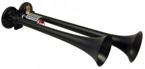 Kleinn - Kleinn 102-1 |  Dual black truck air horns. Long trumpets for deeper truck horn sound.