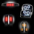Ford Superduty F-250 to F-550 2005-07 Recon Smoked Headlights & Tail Lights & Third Brake Light & Side Mirror Lights Lighting Package