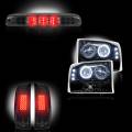 Ford Superduty F-250 to F-550 1999-04 Recon Smoked Headlights & Tail Lights & Third Brake Light Lighting Package