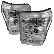 Right Side Halogen Headlight For Ford F-250 Super Duty 2011-2016 – Chrome, With Bulbs