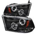 Dodge Ram 1500 Lighting Products - Dodge Ram 1500 Headlights - Spyder - Spyder Black Halo Projector LED Headlights | 2009-2016 Dodge Ram