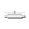 Flo~Pro - Flo~Pro Twister Resonator F5 Series Stainless Steel Exhaust Muffler | 5" Round - 5" In/Out - 18" Length | 71600