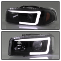 Spyder Black LED DRL Bar Projector Headlights | 1999-2006 GMC Sierra/Yukon | Dale's Super Store