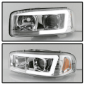 Spyder Chrome LED DRL Bar Projector Headlights | 1999-2006 GMC Sierra/Yukon | Dale's Super Store