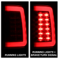 Spyder Chrome/Red Fiber Optic LED Tail Lights | 2013-2018 Dodge Ram w/Factory LED | Dale's Super Store