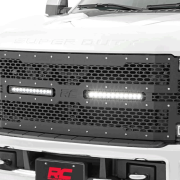 Rough Country Mesh Grille w/Dual 12in Black Series LED's | 2017-2018 Ford Super Duty 2WD/4WD | Dale's Super Store