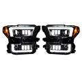 Recon Ford Projector Headlights OLED DRL LED Turn Signs in Smoked/Black | 264290BKCS | 2015-2017 Ford F150