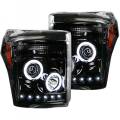 Headlights - Ford Headlights - RECON - RECON 264272BKCC | Smoked Projector Headlights w/ CCFL Halos - Ford Superduty 11-16