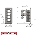 Gen-Y Hitches - Gen-Y Mega-Duty Bolt-On Adjustable Hitch (2" Receiver / 7.5" Drop) | GH-104 | Universal Fitment - Image 2