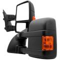 Outlaw Diesel - 99-07 Ford 250 & 350 Power Heated Telescoping Mirror Set + LED Signal (AMBER) | 1999-2007 Ford Powerstroke F250/350