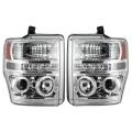 Recon Ford Projector Headlights w/ CCFL Halos and DRL's Clear/Chrome | 264196CLCC | 2008-2010 Ford Superduty F250-F550