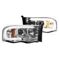 Recon Headlights - Recon Dodge Headlights - RECON - RECON Projector Headlights w/LED Halos & DRLs (Clear/Chrome) | 02-05 Ram 1500 / 03-05 Ram 2500/3500
