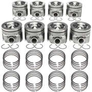 MAHLE 08-10 Ford 6.4 Powerstroke Piston w/ Rings (Set of 8) | 224-3666WR, 224-3666 | 2008-2010 Ford Powerstroke 6.4L