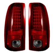 Recon GMC/Chevy LED Tail Lights Dark Red w/ Smoked Lens | 264173RBK | 1999-2007 Silverado & Sierra