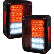 Recon Jeep LED Tail Lights Red/Smoked Lenses | 264234RBK (2)