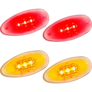 Recon GM Dually Fender Lights Red/Amber LED Clear Lens & Chrome Trim | 264133CL (2)