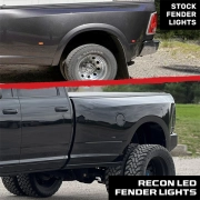Recon Dodge Fender Lights Red/Amber LED's Smoked Lens Black Housing | 264137BK (3)