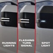 Recon Ford LED Side Mirror (w/ White LED & Smoked Lens) | 264245WHBKX (3)