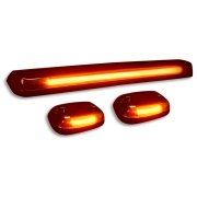 Recon Cab Roof Lights Amber LED & Lens (3-Piece Set) | 264156AMHP (2)