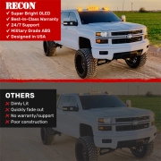 Recon Cab Roof Lights Amber LED & Lens (3-Piece Set) | 264156AMHP (3)