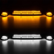 Recon Cab Roof Strobe White or Amber LED Lights Clear or Smoked Lens (3-Piece Set) | 264155CLS, 264155BKS (3)