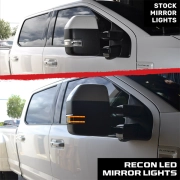 Recon Ford Side Mirror LED Smoke Lens (w/ Amber LEDs) | 264245AMBK (4)