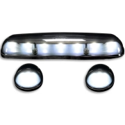 Recon Cab Roof Lights w/ White LED & Smoked Lens (3-Piece Set) | 264155WHBK (2)