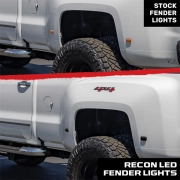 Recon Dually Fender Lights w/ White LEDs & Smoked or Clear Lens (4-Piece Set) | 264138WH (4)