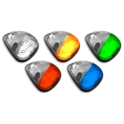 Recon Ford LED Cab Roof Light Set w/ Multi-Colored LED & Smoked or Clear Lens (5-Piece Set) | 264143BKRGB, 264143CLRGB  