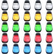 Recon RAM Cab Roof Light Set w/ Multi-Colored LED & Smoked or Clear Lens (5-Piece Set) | 264346CLRGB, 264346BKRGB (2)