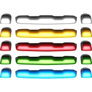 Recon GM Cab Roof Light w/ Multi-Colored LED & Smoked or Clear Lens (3-Piece Set) | 264158CLRGB, 264158BKRGB (2)