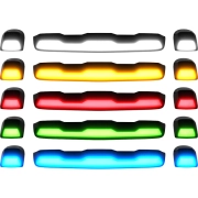 Recon GM Cab Roof Light w/ Multi-Colored LED & Smoked or Clear Lens (3-Piece Set) | 264158CLRGB, 264158BKRGB (4)