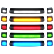 Recon GM Cab Roof Light w/ Multi-Colored LED & Clear or Smoked Lens (3-Piece Set) | 264157CLRGB, 264157BKRGB (4)