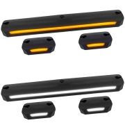 Recon Cab Roof Lights Amber & White LED & Smoked or Clear Lens (3-Piece Set) | 264156BKDCHP, 264156CLDCHP (3)