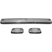 Recon Cab Roof Lights w/ Multi-Colored LED & Smoked or Clear Lens (3-Piece Set) | 264156CLRGB, 264156BKRGB (3)
