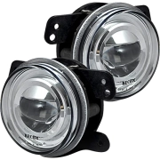 Recon Jeep White LED Fog Light Kit w/ Smoked or Clear Lens (2-Piece Set) | 264506 | 2007-2015 Jeep Wrangler JK