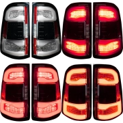 Recon Dodge OLED Tail Lights w/ Smoked or Clear Lens & Scanning Amber Turn Signal (Replaces OEM LED w/ BLIS Only) | 264338LED (2)