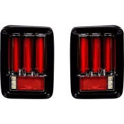 Recon Jeep OLED Bar-Style Tail Lights Bar-Style (w/ Smoked Red Lens) | 264234LEDRBK | 2007-2018 Jeep Wrangler JK