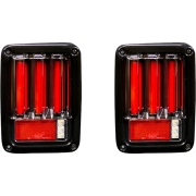 Recon Scanning OLED Bar-Style Tail Lights (w/ Red Lens) | 264234LEDRD | 2007-2018 Jeep Wrangler JK
