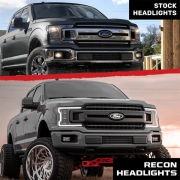 Recon Ford LED Projector Headlights (Replaces OEM Halogen Only) w/ Multiple Lens Options | 264390LED (9)