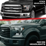 Recon Ford OLED Projector Headlights (Replaces OEM Halogen Only) w/ Multiple Lens Options | 264390LED (4)
