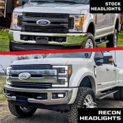 Recon Ford LED Projector Headlights w/ Smoked or Clear Lens (Replaces OEM Halogen Only) | 264372 (4)