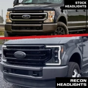 Recon Ford OLED Projector Headlights w/ Smoked or Clear Lens (Replaces OEM Halogen Only) | 264372LED (7)